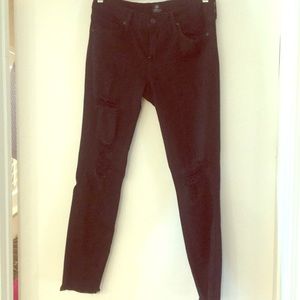 Just Black- distressed black jeans. Size 28